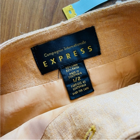 Vintage Express Linen Blend Wrap Mini Skirt - Picture 9 of 9